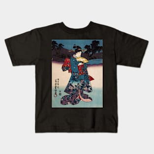 Old japanese woman painting Kids T-Shirt